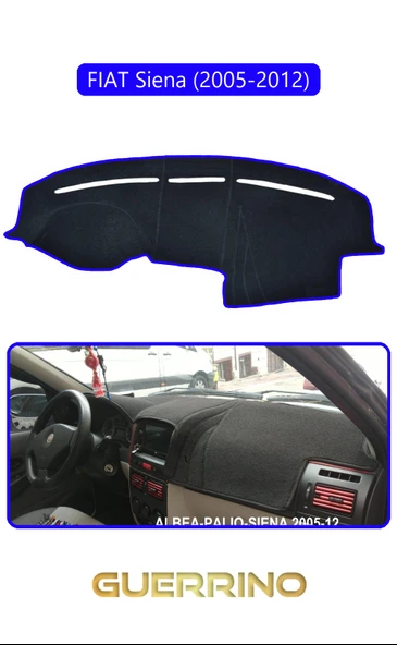 NEYA  FIAT Siena 2005-2012 Modellerine UygunTORPİDO KORUMA HALISI MAVİ KENAR