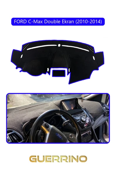 NEYA  FORD C-Max double ekran (2010-2014)TORPİDO KORUMA HALISI MAVİ KENAR ürün görseli 1