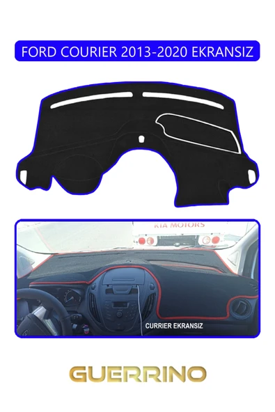 NEYA  FORD Courier 2013-2020 EkransızTORPİDO KORUMA HALISI MAVİ KENAR ürün görseli 1