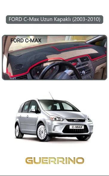 NEYA  FORD C-Max uzun kapaklı (2003-2010)TORPİDO KORUMA HALISI GRİ KENAR ürün görseli 1