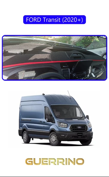 NEYA  FORD Transit 2020+TORPİDO KORUMA HALISI MAVİ KENAR - 1