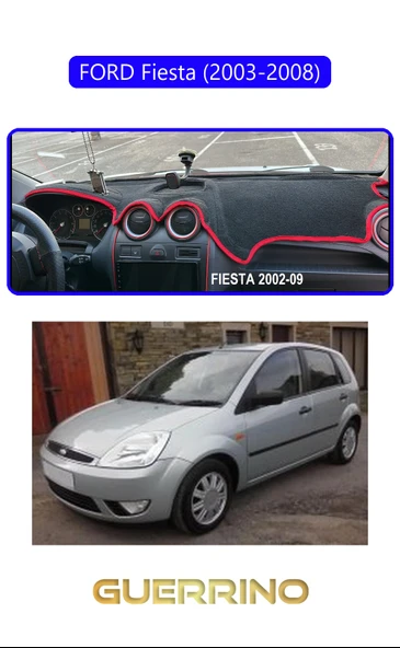 NEYA  FORD Fiesta (2003-2008)TORPİDO KORUMA HALISI MAVİ KENAR