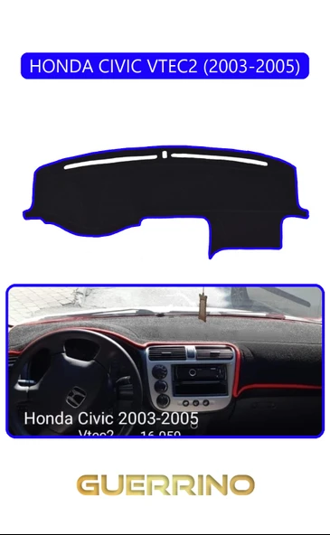 NEYA  HONDA CIVIC VTEC2 2003-2005TORPİDO KORUMA HALISI MAVİ KENAR ürün görseli 1