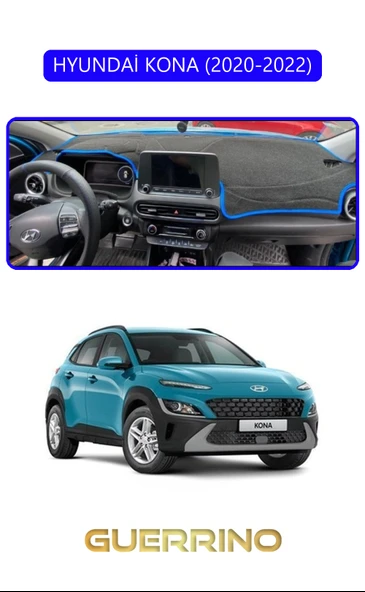 NEYA  HYUNDAİ KONA 2020-2022TORPİDO KORUMA HALISI MAVİ KENAR
