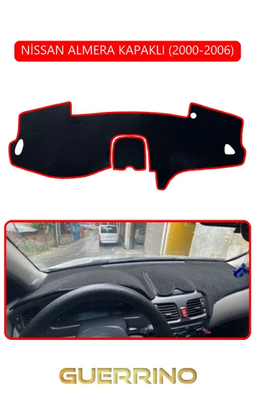 NEYA  NİSSAN ALMERA KAPAKLI 2000-2006TORPİDO KORUMA HALISI KIRMIZI KENAR ürün görseli 1