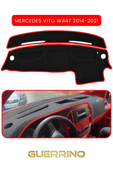 NEYA  MERCEDES VİANO W447 2014+TORPİDO KORUMA HALISI KIRMIZI KENAR ürün görseli 1