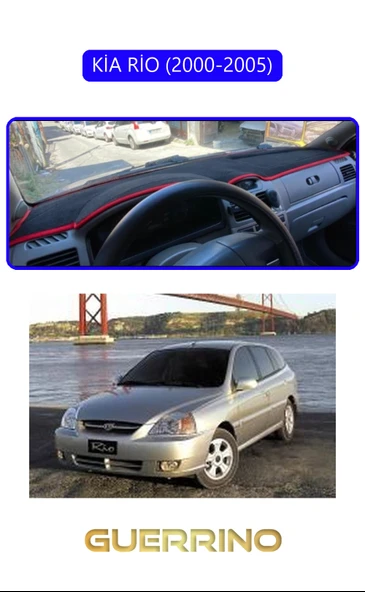 NEYA  KİA RİO 2000-2005TORPİDO KORUMA HALISI MAVİ KENAR ürün görseli 1