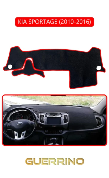 NEYA  KİA SPORTAGE 2010-2016TORPİDO KORUMA HALISI KIRMIZI KENAR ürün görseli 1
