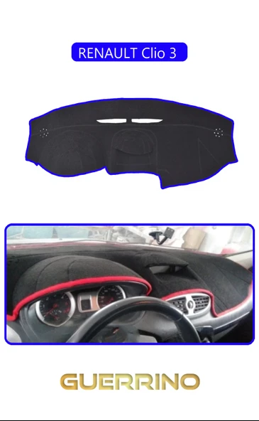 NEYA  RENAULT Clio 3 TORPİDO KORUMA HALISI MAVİ KENAR - 1