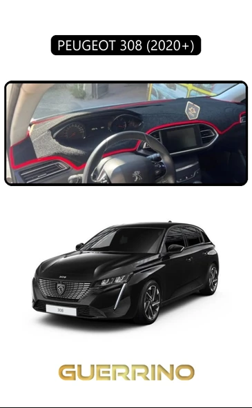 NEYA  PEUGEOT 308 (2020+)TORPİDO KORUMA HALISI SİYAH KENAR