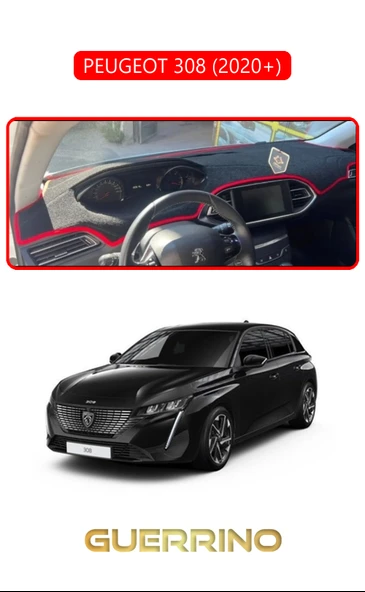NEYA  PEUGEOT 308 (2020+)TORPİDO KORUMA HALISI KIRMIZI KENAR - 1
