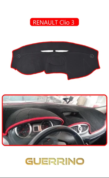 NEYA  RENAULT Clio 3 TORPİDO KORUMA HALISI KIRMIZI KENAR - 1