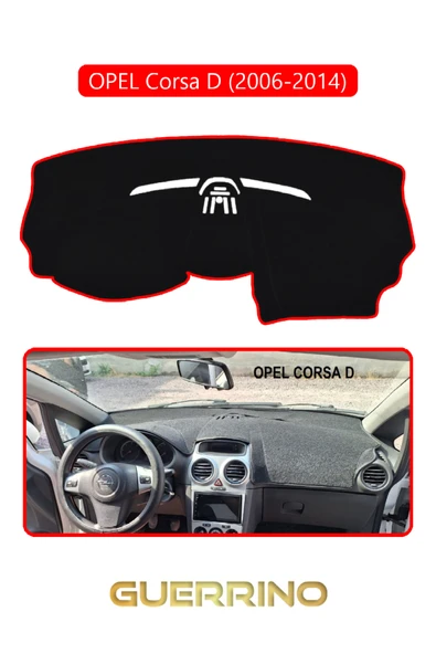 NEYA  OPEL Corsa D (2006-2014)TORPİDO KORUMA HALISI KIRMIZI KENAR