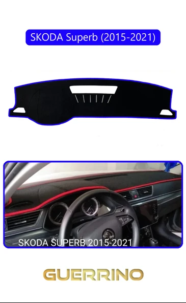 NEYA  SKODA Superb (2015-2021)TORPİDO KORUMA HALISI MAVİ KENAR - 1
