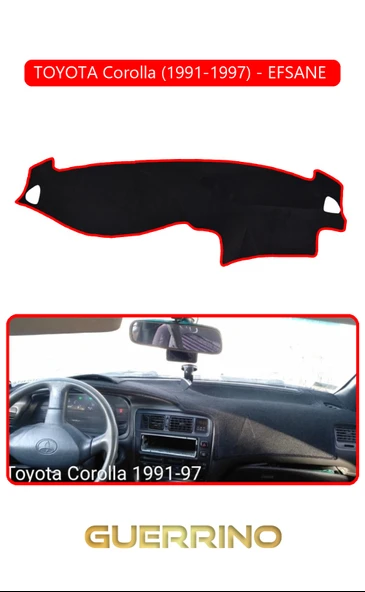 NEYA  TOYOTA Corolla (1991-1997) - EFSANE TORPİDO KORUMA HALISI KIRMIZI KENAR