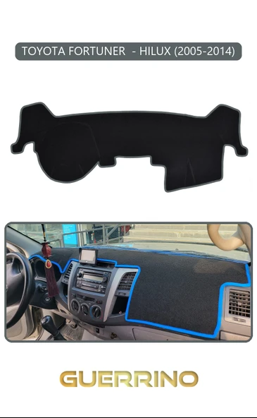 NEYA  TOYOTA FORTUNER  - HILUX 2005-2014TORPİDO KORUMA HALISI GRİ KENAR ürün görseli 1