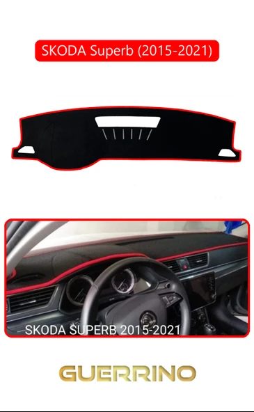 NEYA  SKODA Superb (2015-2021)TORPİDO KORUMA HALISI KIRMIZI KENAR ürün görseli 1