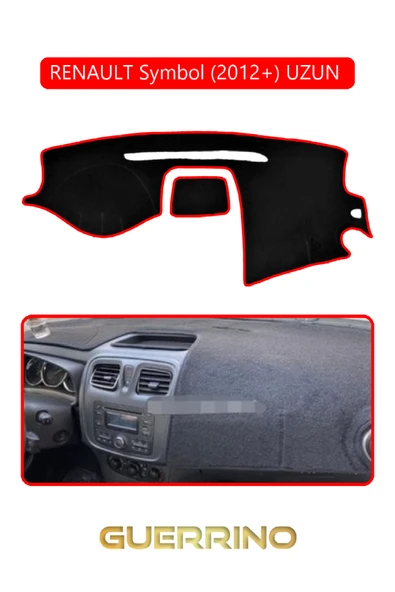 NEYA  RENAULT Symbol (2012+) UZUN TORPİDO KORUMA HALISI KIRMIZI KENAR