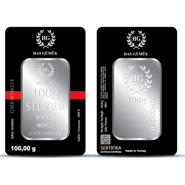 Has Gümüş 100GR (999.9) Külçe Gümüş - Resim 2