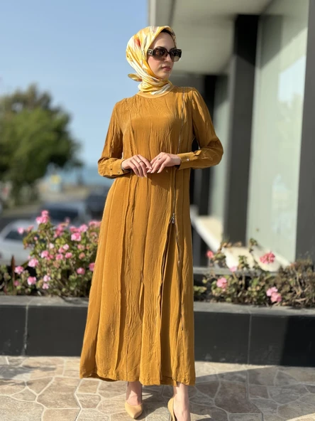 Misswhence Fermuarlı İpek Elbise 35800 - 4