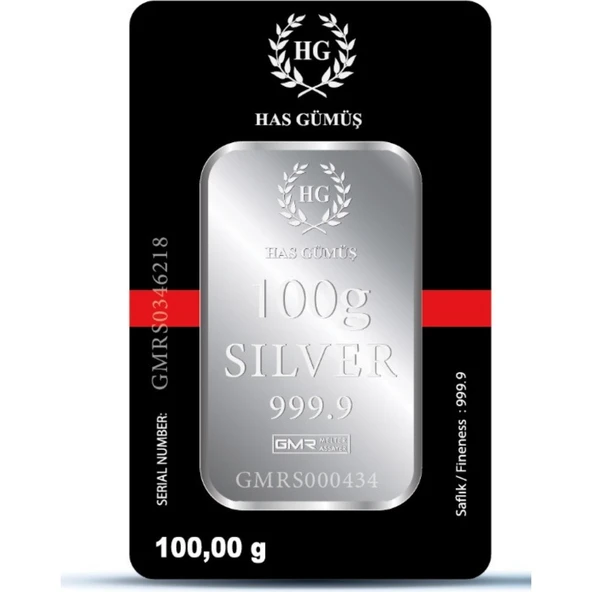 Has Gümüş 100GR (999.9) Külçe Gümüş ürün görseli