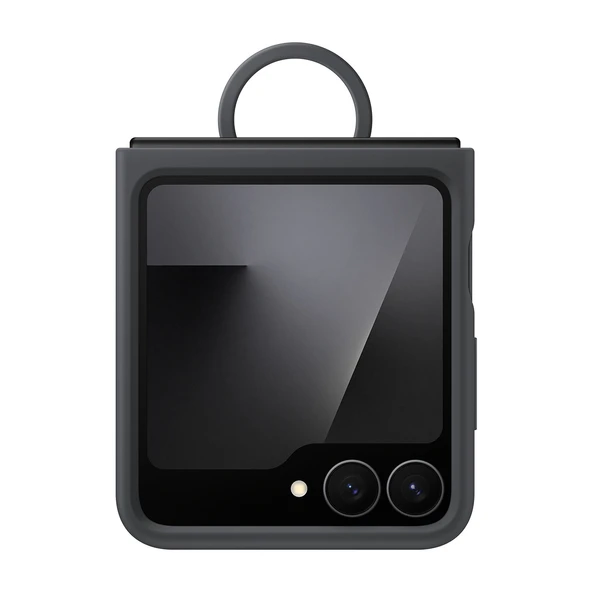 Samsung Galaxy Z Flip FE Yüzüklü Silikon Kılıf - Siyah