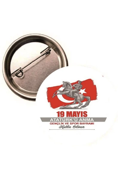 yıldızkurdelaankara 19 MAYIS BUTON ROZET 20 ADET 58MM ürün görseli