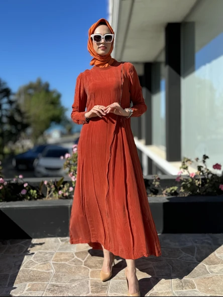 Misswhence Fermuarlı İpek Elbise 35800 - 7