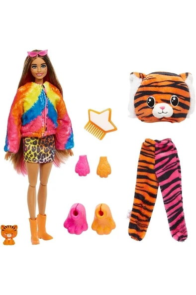 Barbie Cutie Reveal Bebekler Tropikal Orman Serisi - Kaplan Hkp97-hkp99 - 2