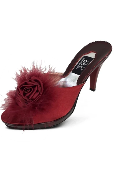 G&C Kadın Güllü Platform Gelin Çeyiz Ev Terliği - 6