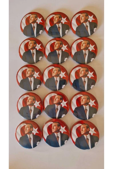 yıldızkurdelaankara ATATÜRK BUTON ROZET 20 ADET 58 MM - Resim 2