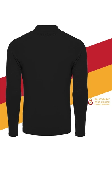 Galatasaray Lisanslı Yarım Fermuar 5 Yıldızlı Siyah Sweat + Silikon Bileklik Set Hediye Ahşap Kutulu - 4