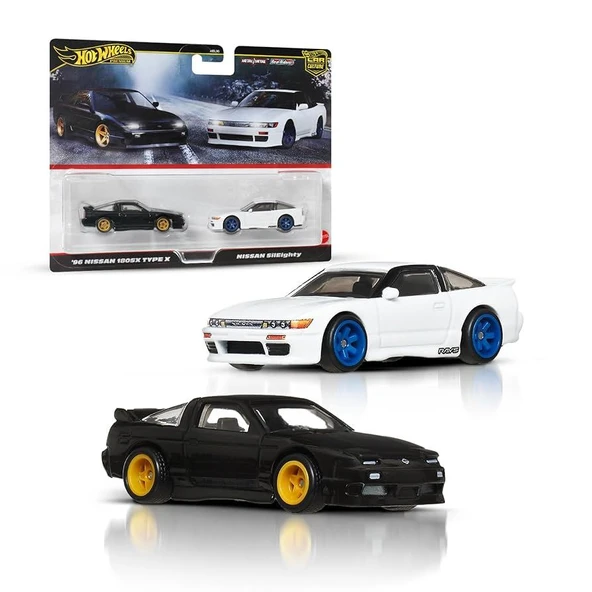 1:64 Hot Wheels Premium Car Culture 2'li Paket 96 Nissan 180sx Type X & Nissan Sileighty HBL96 - JBK96 - 4