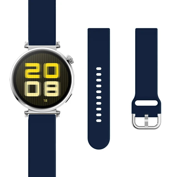 Huawei Watch GT5 41mm İle Uyumlu Yumuşak PureLux Soft Tokalı Silikon Kordon  Lacivert - 4