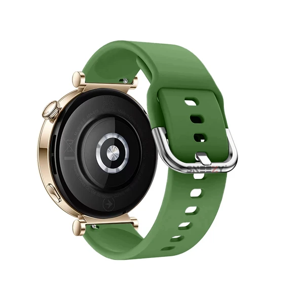 Huawei Watch GT5 41mm İle Uyumlu Yumuşak PureLux Soft Tokalı Silikon Kordon  Haki - Resim 2