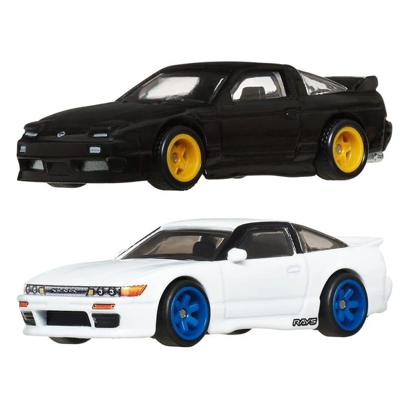 1:64 Hot Wheels Premium Car Culture 2'li Paket 96 Nissan 180sx Type X & Nissan Sileighty HBL96 - JBK96 - 2