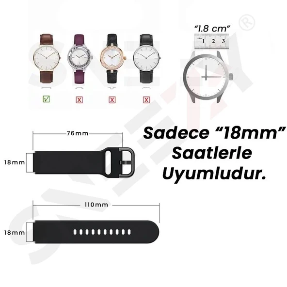 Sneezy Huawei Watch GT4 41mm İle Uyumlu 18mm PureLux Soft Tokalı Silikon Kordon  Koyu Gri - Resim 3