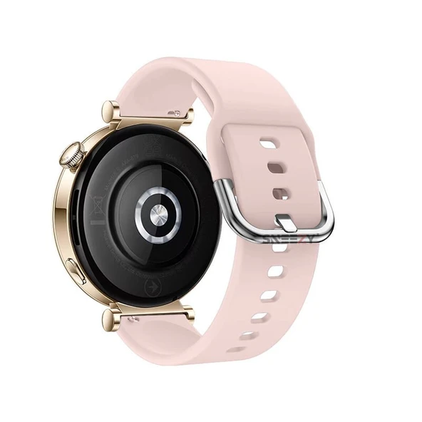 Sneezy Huawei Watch GT4 41mm İle Uyumlu 18mm PureLux Soft Tokalı Silikon Kordon  Pudra - Resim 2