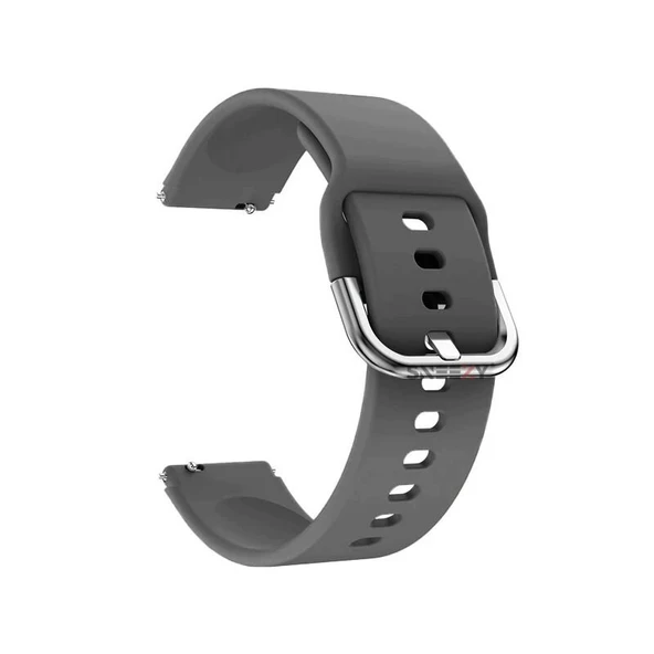 Sneezy Huawei Watch GT4 41mm İle Uyumlu 18mm PureLux Soft Tokalı Silikon Kordon  Koyu Gri - Resim 4