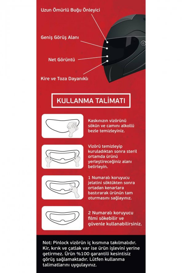 Diğer Kask Markaları  Universal Buğu Önleyici Pinlock Film - 2