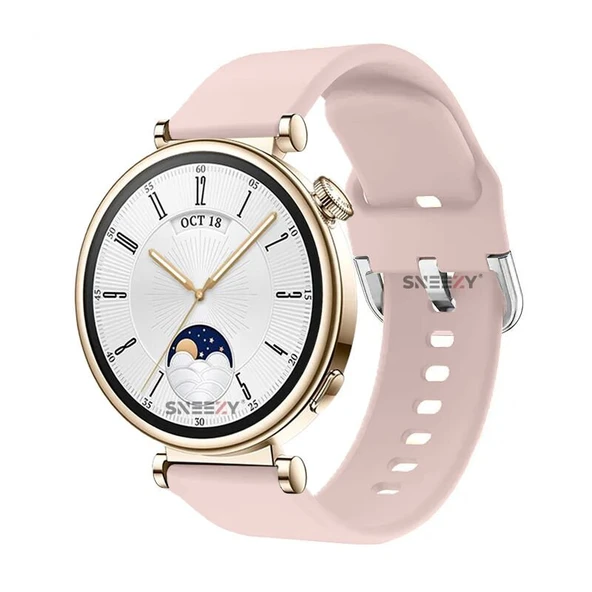 Sneezy Huawei Watch GT4 41mm İle Uyumlu 18mm PureLux Soft Tokalı Silikon Kordon  Pudra ürün görseli