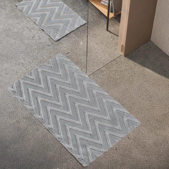 Schafer Home Eleo 2 li Banyo Paspası-Açık Gri