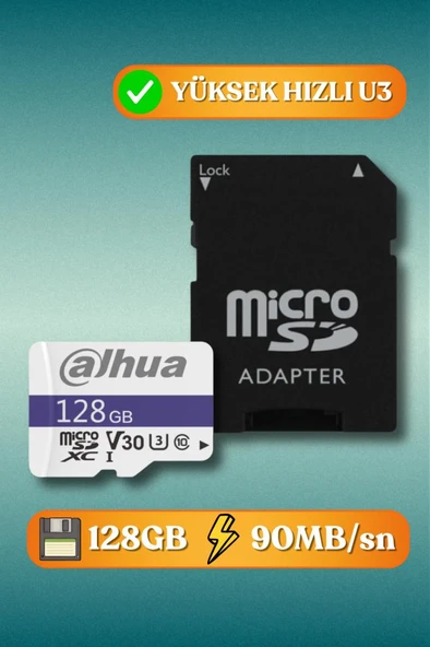Dahua C100A 128GB MicroSDXC U3 Hafıza Kartı + SD Adaptör
