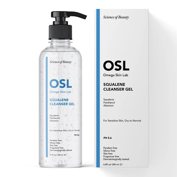 OSL Omega Skin Lab Hassas ve Kuru Ciltler İçin Makyaj ve Yüz Temizleme Jeli - Squalene Cleanser Gel - 1