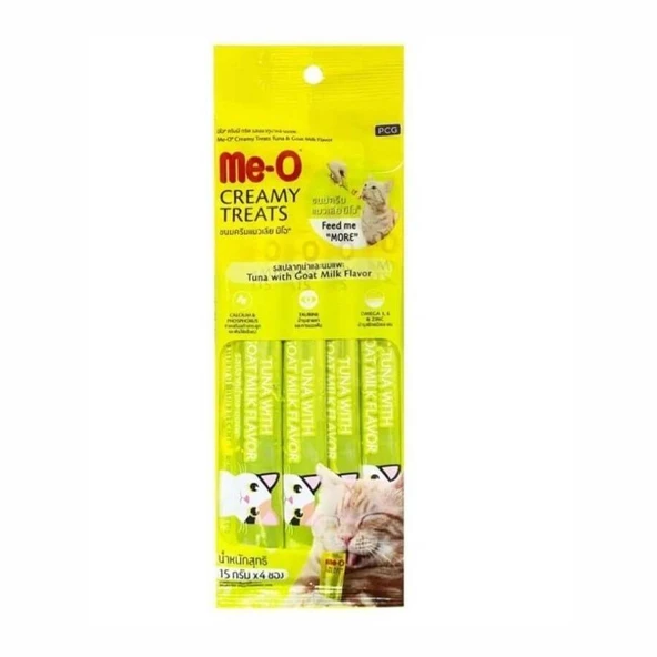 Me-O Creamy Ton Balıklı ve Keçi Sütlü Yetişkin Kedi Ödülü 4x15 Gr