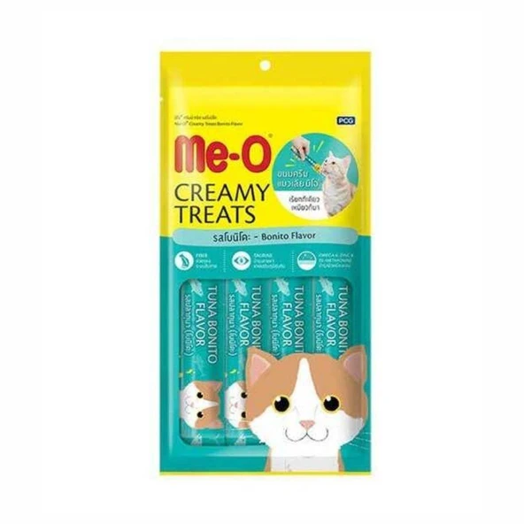 Me-O Creamy Kurutulmuş Ton Balıklı Yetişkin Kedi Ödülü 4x15 gr ürün görseli 1