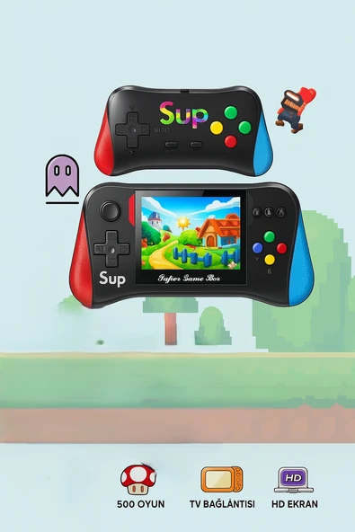 QASUL Yüksek Kalite Retro Süper Video Oyun Konsolu X7m 500in1 Taşınabilir Oyun Oyuncusu - 4