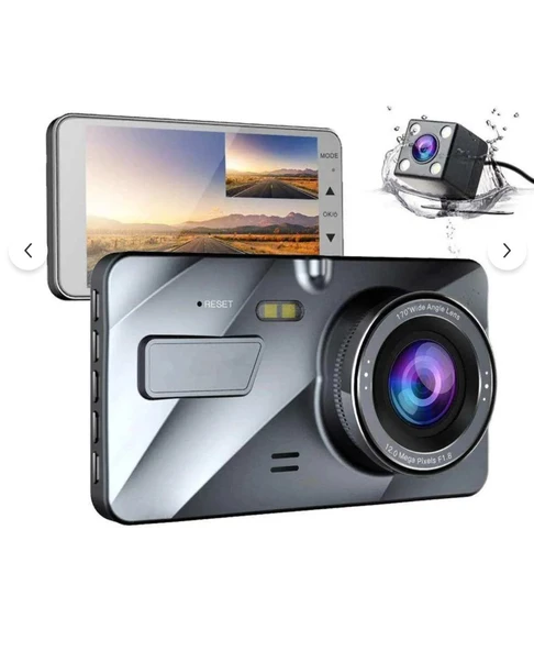 GLRTECH 4” Geniş Ekranlı Araç Kamerası – 1080P Çift Kamera, Park Yardım, G-Sensör