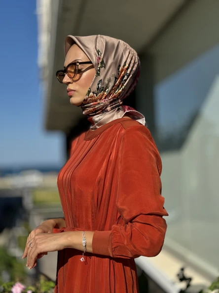 Misswhence Çizgili Cupra İpek Elbise 36820 - 7