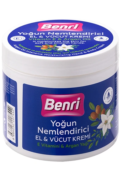 Benri Argan Yağlı Yoğun Nemlendirici El ve Vücut Kremi – 500 ml - 1